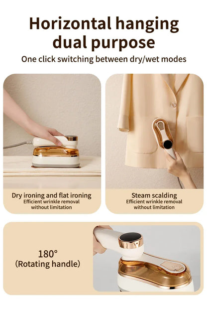 1200W Portable Handheld Steam Iron High Power Three-speed Garment Steamer Touch Screen Rotary Electric Iron Travel Steam Iron