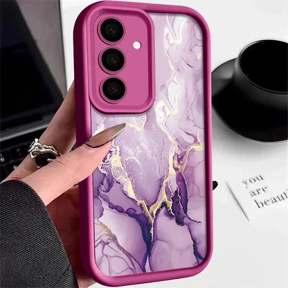 Marble Pattern Case For Samsung Galaxy S25 S24 S23 S22 Ultra Plus S21 S23 S20 FE A56 A55 A54 A53 A52 A34 A14 5G Silicone Cover