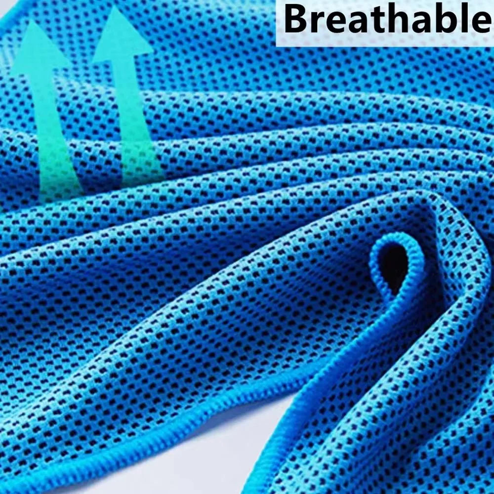 Summer Ice Silk Cold Sensation Sports Towel Outdoor Fitness Cool Towel Quick-drying Sweat-absorbing And Cooling Silicone Sleeve