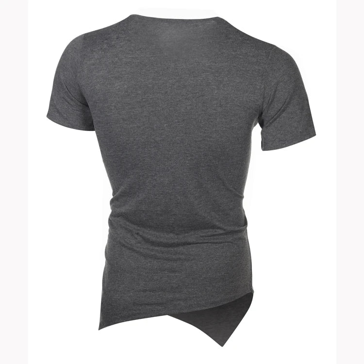 MRMT 2026 Brand New Men's Popular Irregular Short-Sleeved Men's Solid Color All-Match T-Shirt Hip-Hop Hip-Hop Fashion Casual Men