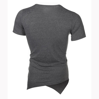 MRMT 2026 Brand New Men's Popular Irregular Short-Sleeved Men's Solid Color All-Match T-Shirt Hip-Hop Hip-Hop Fashion Casual Men