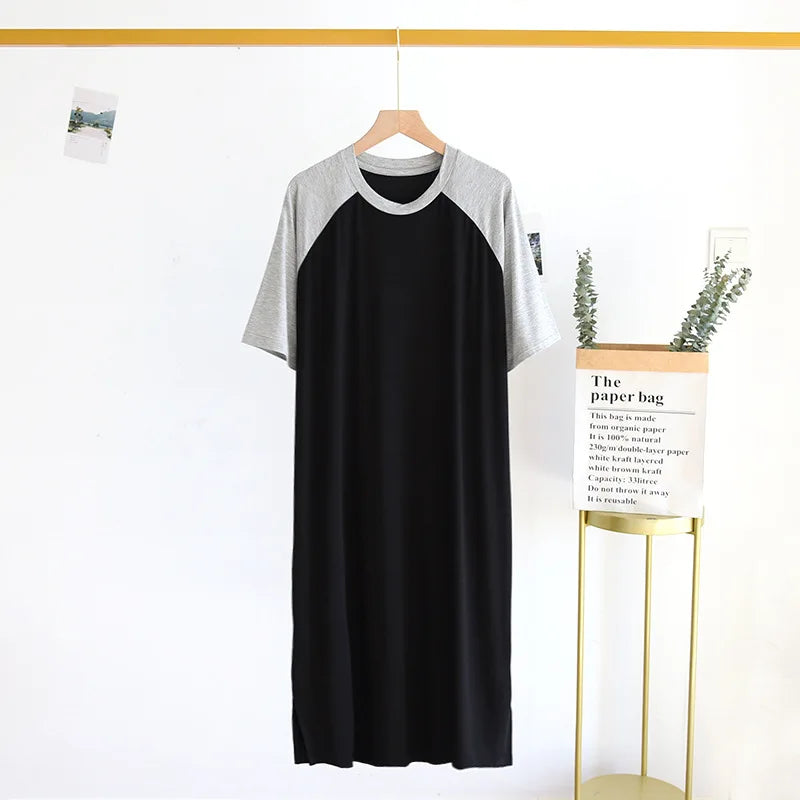 Plus Size 4XL 5XL Men's Summer Pajamas Modal Fabric Casual Soft Men's Nightgown Night Dress Male Oversized Bathrobe Mens Robe