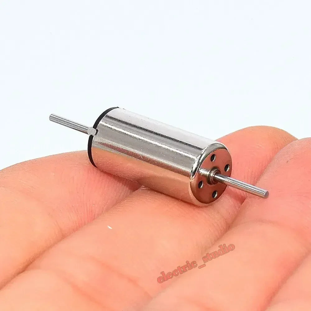 Mini 0816 Dual Axis 8mm Micro Motor DC 12 Volt 13500RPM/18000RPM Hollow Cups High Speed Strong Magnetic 1mm Diameter Shaft