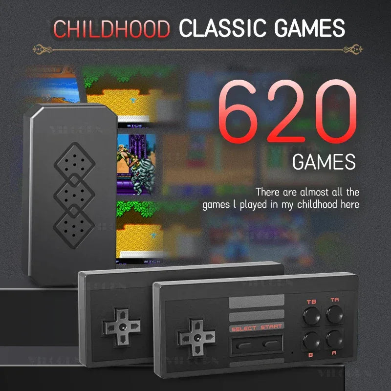 8 Bit Mini Game Console Game Stick AV Output Video Game Console 620 Games for NES/Dendy/Gameboy With Wireless Game Controller