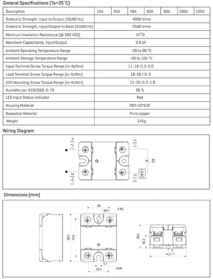 GEYA Single Phase Solid State Relay SSR 10DA 25DA 40DA Relay DC to AC 3-32V Input DC & 24-480VAC Output  VSR8