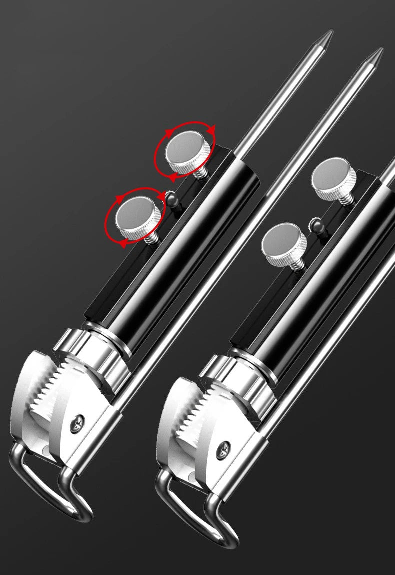 Shawto 2.1M Stainless Steel Thickened Telescopic Fishing Rod Holder 7 Section Bracket Rack Pole Stand Fishing Tools