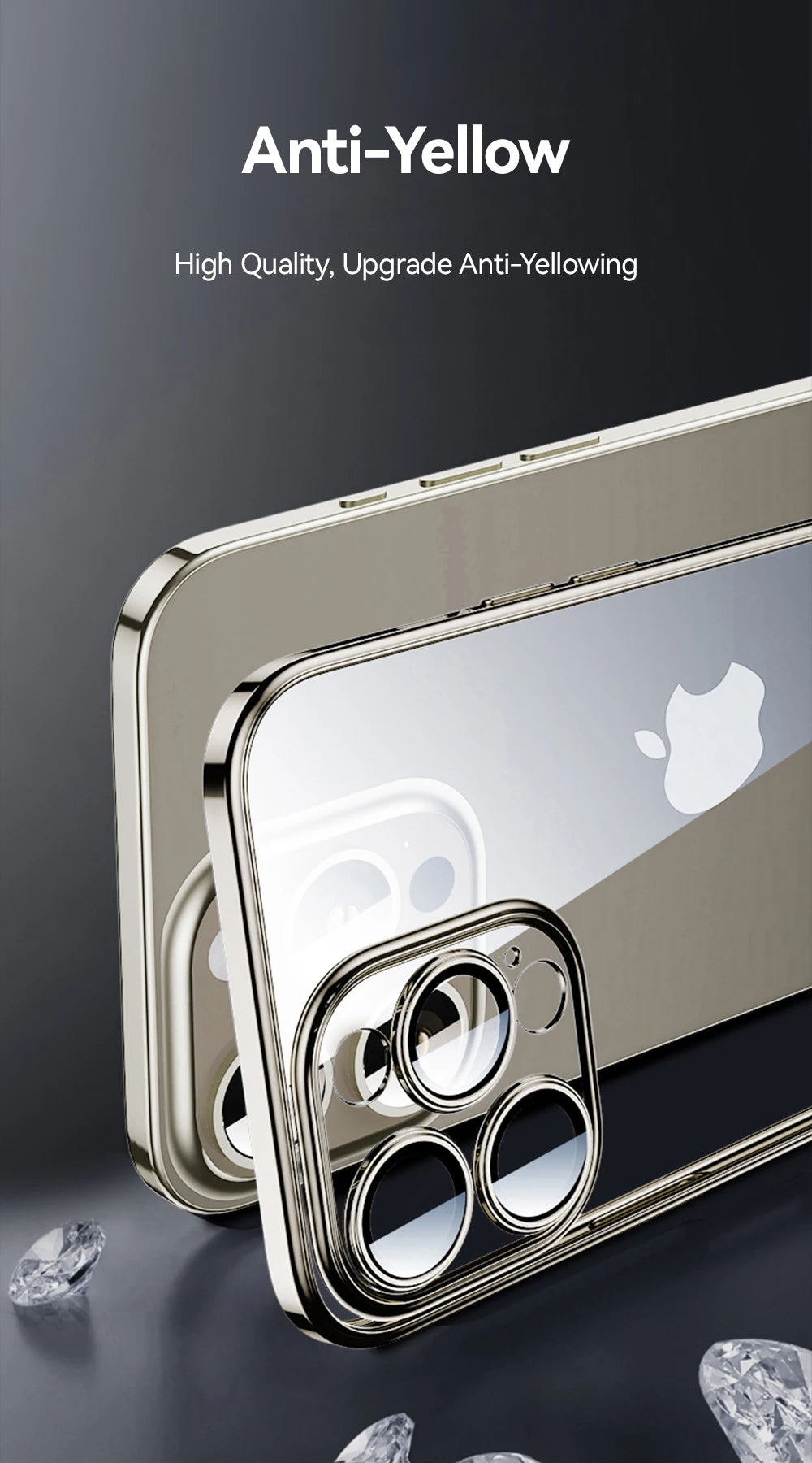 Joyroom Transparent Phone Case For iPhone 16 Pro Max Anti-Drop Phone Cover For iPhone 15 Pro Max Shockproof With Len Protection