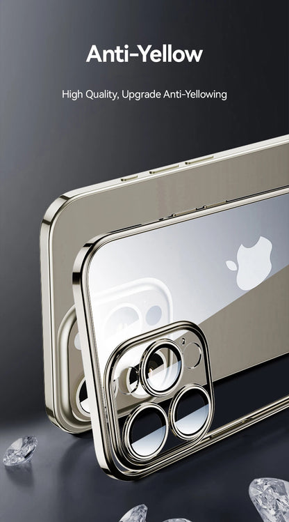 Joyroom Transparent Phone Case For iPhone 16 Pro Max Anti-Drop Phone Cover For iPhone 15 Pro Max Shockproof With Len Protection