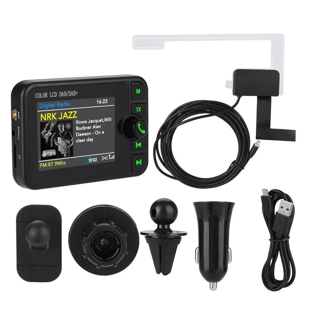 Stereo Digital Signal Broadcast Adapter DAB+ Receiver Digital Broadcast Bluetooth-compatible 5.0 Music Player Hands-free for Car