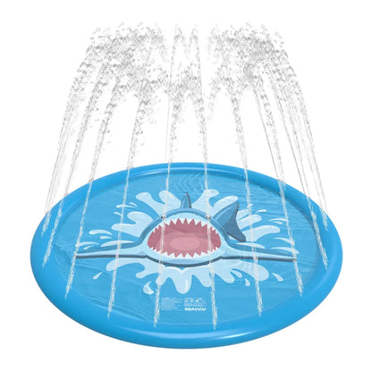 Sprinkler Inflatable Shark Pool 170cm Children Play Water Mat Summer Toy