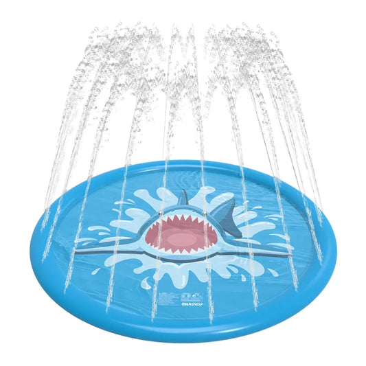 Sprinkler Inflatable Shark Pool 170cm Children Play Water Mat Summer Toy