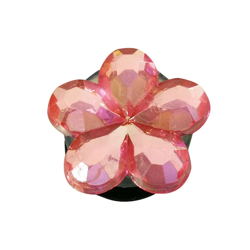 1PCS Bling Crystal PVC Shoe Charms Flower Heart Shaped Gem DIY Accessories Shoe Decorations Charms Transparent Diamond