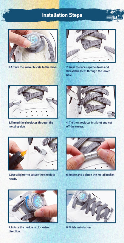 Automatic Flat Shoelaces Without ties casual shoes Swivel Buckle Laces Adults Kids Sneakers No Tie Shoe laces