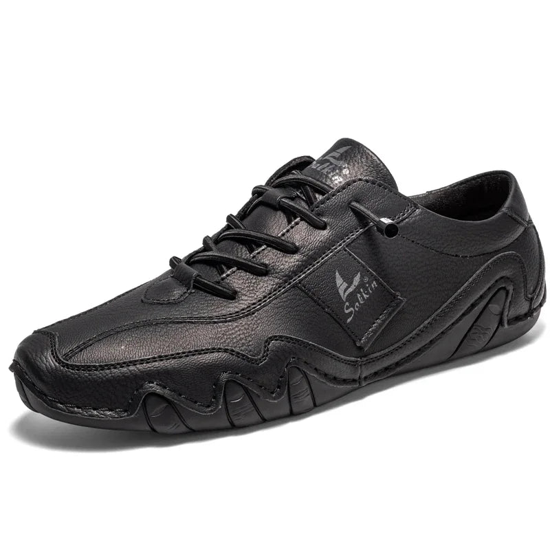 2024 Hand Sewn Leather Shoes for Men Light Outdoor Walking Casual Shoes Big Size 47 48 Slip-On Driving Loafers Men