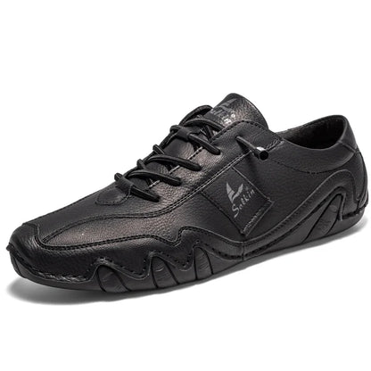 2024 Hand Sewn Leather Shoes for Men Light Outdoor Walking Casual Shoes Big Size 47 48 Slip-On Driving Loafers Men