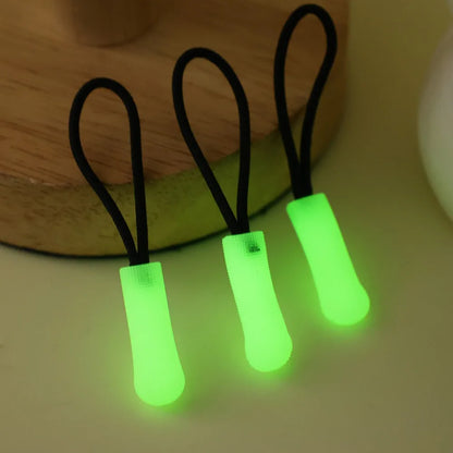 30-3pcs Luminous Zipper Pull Rope Glow in The Dark Zipper Head Anti-lost Backpack Clothes Jackets Slider DIY Repair Sewing Tool