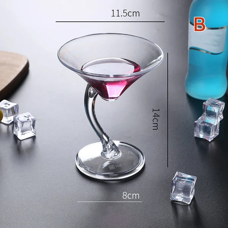 Acrylic Cocktail Cup Unbreakable Wine Glass Home Wedding Party Bar Goblet Red Juice Wine Drinking Glasses Bar Tools