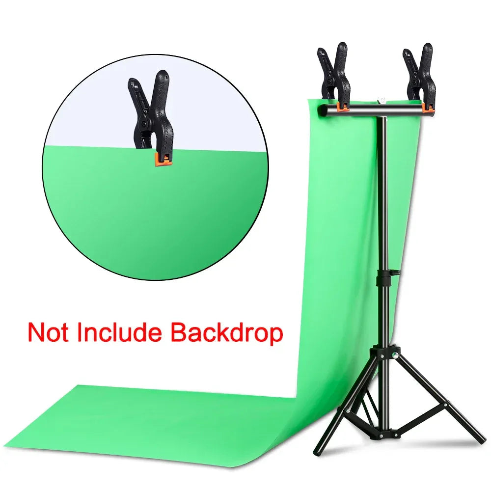 T-shaped Photography Background Stand Adjustable Support System For Photo Studio Green Screen Chromakey Backdrop Accessories