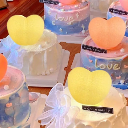 Romantic Creative 3D Love Heart LED Lamp Wedding Cake Night Light Ornament Birthday Christmas Home Ambient Light Gift Box Decor