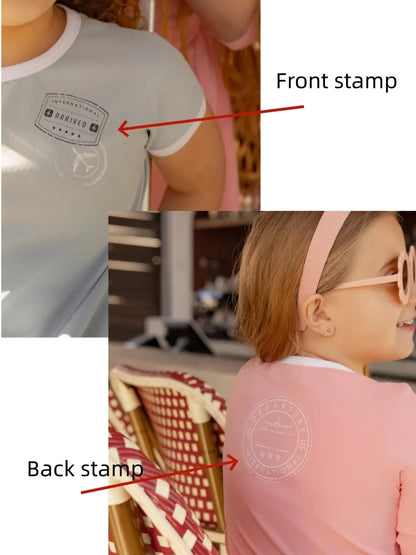 AP SS26 Ringer stamp jersey cotton collection summer boys girls fashion casual clothing dress set shirt family matching clothes