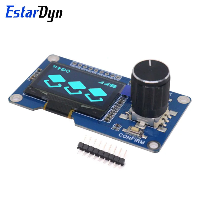 Estardyn 1.3-inch OLED Module White/Blue Button EC11 Rotary Encoder IIC Interface LCD Screen