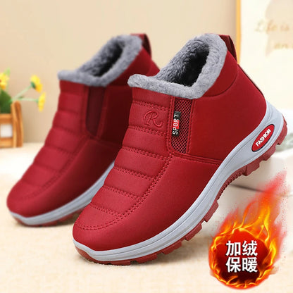 Winter New Women's Warm Cotton Boots Fleece-lined Thickened Waterproof Non-slip Women's Cotton Shoes Snow Boots