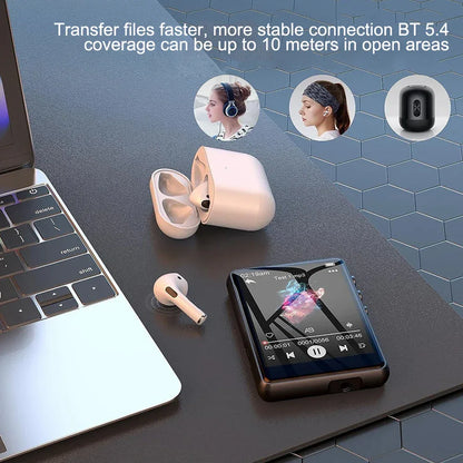 MP3 Player Bluetooth 5.4 Built-in Speaker Hi-Fi Music Player 2.4 Inch Touch Screen MP3 Walkman Video FM Radio Recording Camera