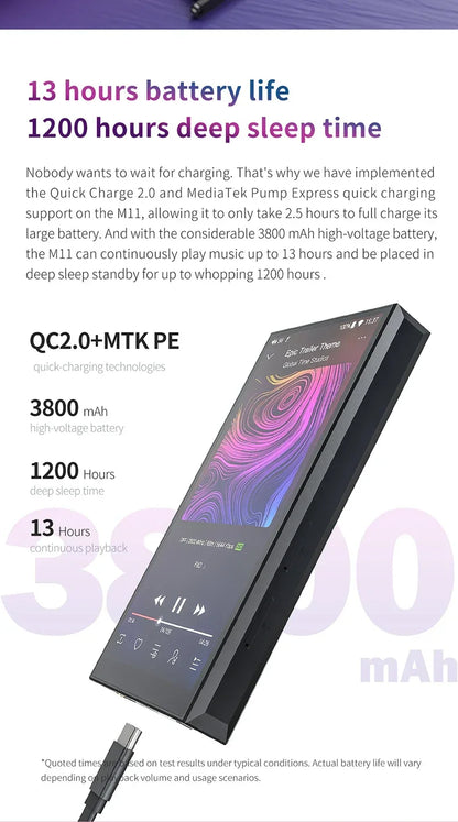 Zycbeautiful for fiiO M11 HIFI Music MP3 Player with Balanced Output/Support WIFI/Air Play/Spotify