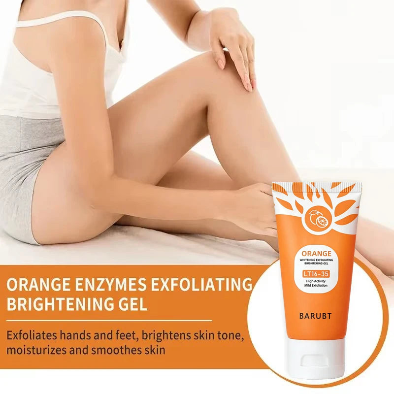 Orange Exfoliating Gel For Face Body Scrub Cleaning Gel Moisturizing Facial Exfoliator,Natural Orange Peeling Gel Skin Cleaning