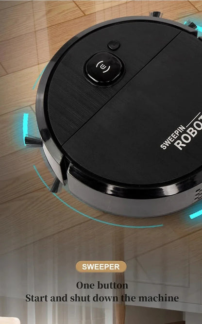 2026 3-in-1 Strong Suction Smart Sweeping Robot Rechargeable Washable Mop For Pet Hair Hard Floor Kitchen Room Sweeping Robot
