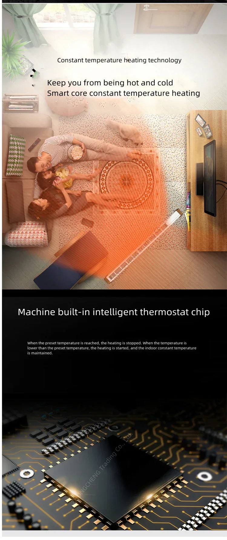 Baseboard heater household electric radiator energy-saving power-saving speed heat electric heater convection heater