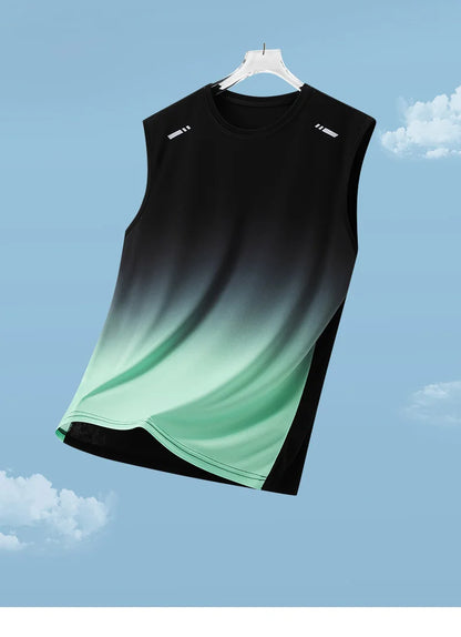 Summer Marathon Quick Dry Vest Men's Fitness Lightweight Breathable Ice Vest Men Running Moisture-Absorbent Mesh Sports Vest