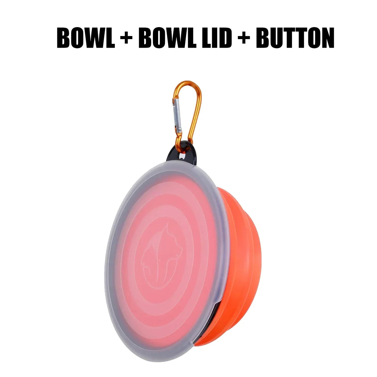 Pet Collapsible Black Frame Bowl Keychain Portable Travel Food Water Dish Dog Cat BPA Free Silicone Lightweight Pet Feeding Bowl