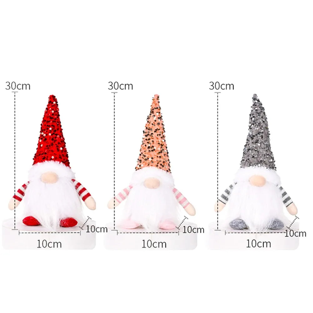 Gnome de Noël LED en peluche, Père Noël, décoration naine sans visage, jouet Joyeux Noël, Noël et Nouvel An, décoration pour la maison