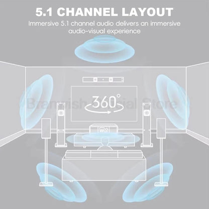 5.1 Channel Home Theater System 200W Peak Power Subwoofer Bluetooth 5.0 Wireless Microphone Wall Mount Speakers For Home KTV