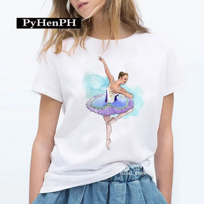 Gymnast Dancer T Shirt  Fashion Gymnast Artistic Gymnastics Printed T-shirt for Women Parent-child Clothing Oversized T Shirt