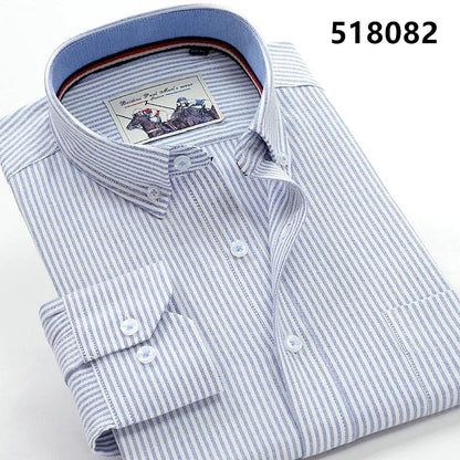 6XL 7XL 8XL 9XL 10XL Elegant Classic Youth Men's Business Casual Striped Long Sleeve Shirt Autumn Brand big Size Loose Shirt