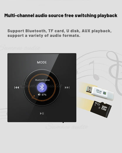 86 New item hifi professional smart wall mount stereo Background Music System speaker sets bluetooth mini in wall amplifier