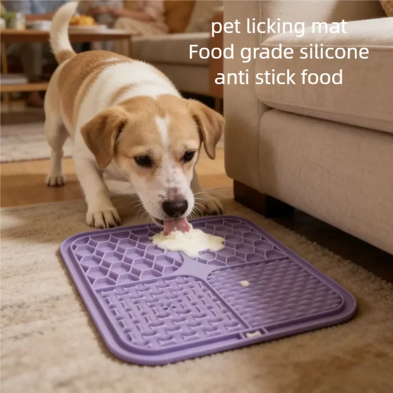 Pet Lick Silicone Mat Dogs Pet Slow Food Plate for Dog Bathing Distraction Silicone Dog Sucker Food Training Dog Feeder Supplies