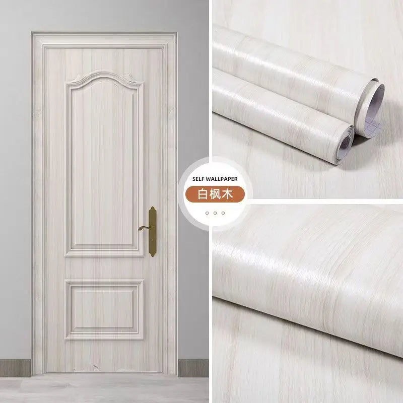 PVC Waterproof Self Adhesive Wallpaper Wall in Rolls Furniture Cabinets Vinyl Decorative Film Wood Grain Stickers For Home Decor