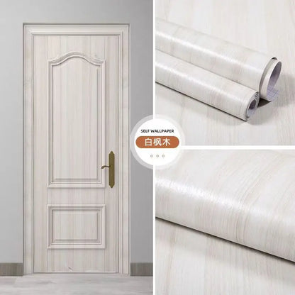 PVC Waterproof Self Adhesive Wallpaper Wall in Rolls Furniture Cabinets Vinyl Decorative Film Wood Grain Stickers For Home Decor