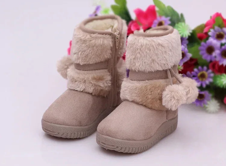 Girls Snow Boots 2019 Winter Comfortable Thick Warm Kids Boots Lobbing Ball Thick Children Autumn Cute Boys Boots Princess Shoes