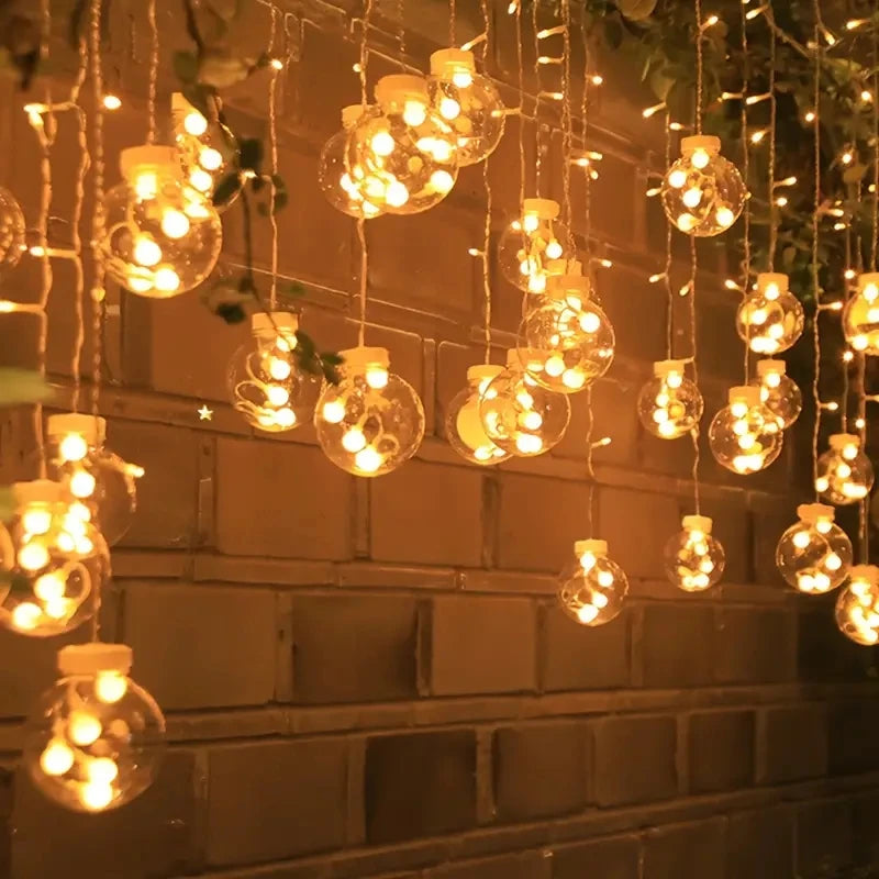 1 PC Wishing Ball Curtain String Light Battery Box Garden Lamp Starry Sky LED Camping Lights New Year Christmas Room Decoration