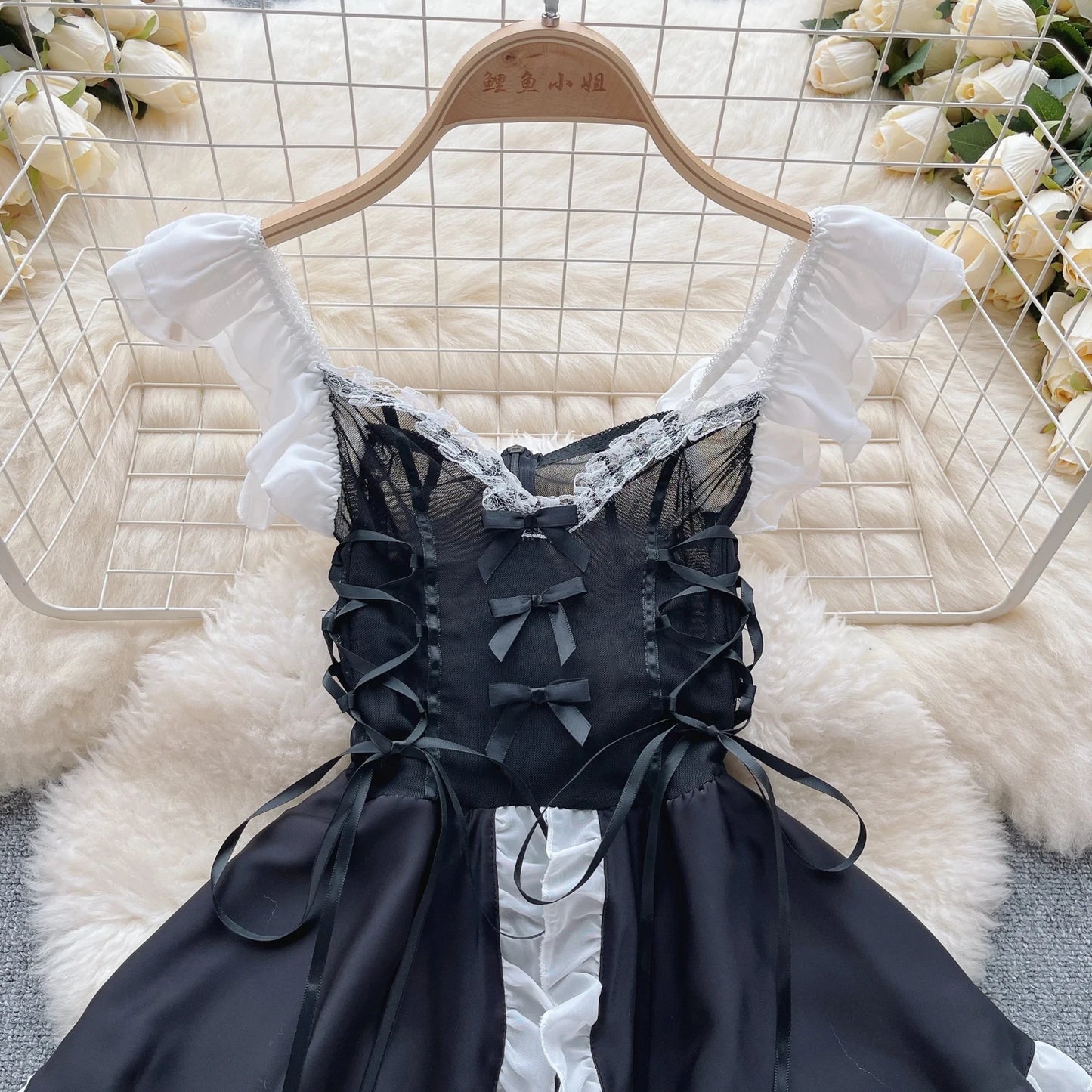 Tenue de soubrette kawaii transparente, lingerie cosplay anime, chat mignon, Lolita, lapin sexy, costumes d'Halloween, robe de princesse en dentelle, nouvelle
