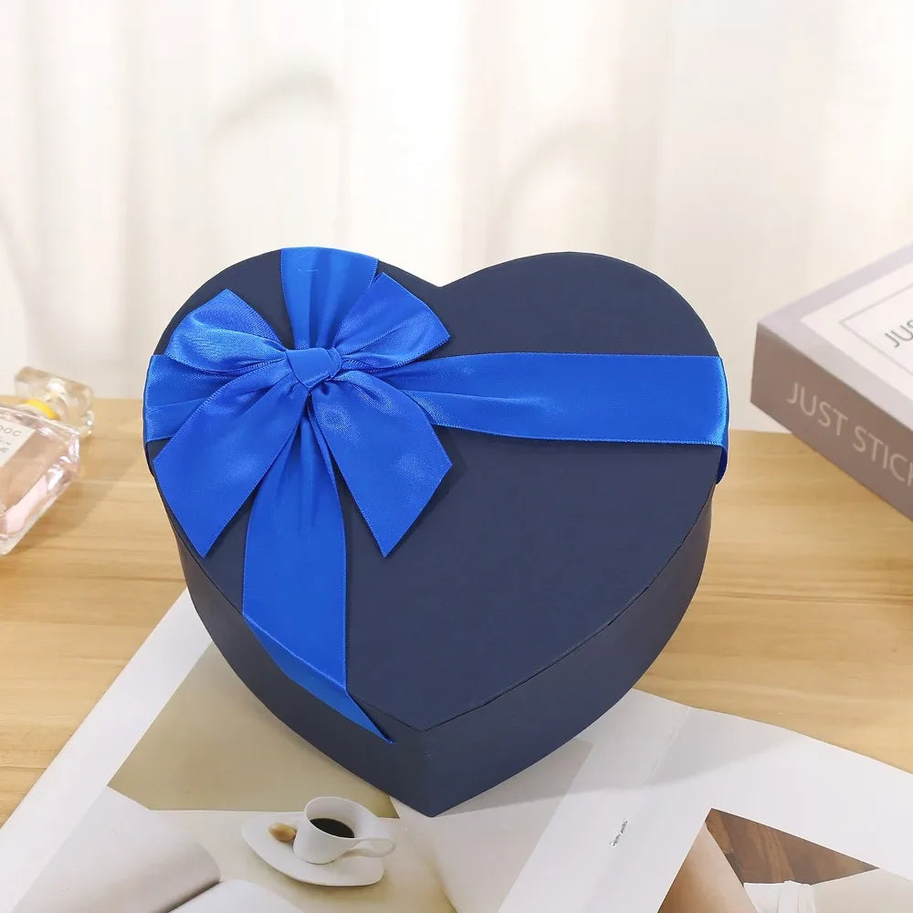 New Heart-shaped Gift Box Red Bowknot Present Boxes with Cover Gift Storage Container Valentine's Day