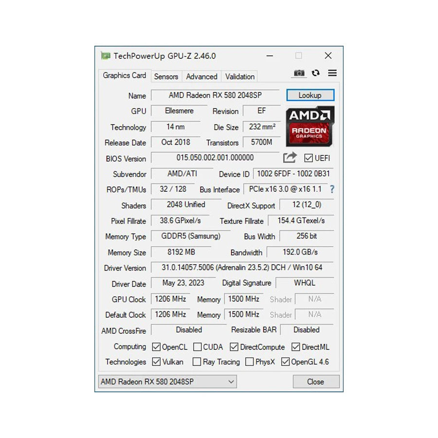 Kllisre Graphics Cards white RX 580 8GB GDDR5 GPU Video Card 256Bit 2048SP Computer RX580