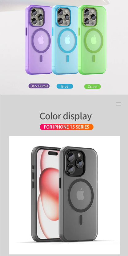 Magnetic Wireless Charge For Magsafe Case for iphone 17 Air 16E 16 15 14 13 12 11 iphone17 Pro Max Plus Matte TPU Bumper Cover