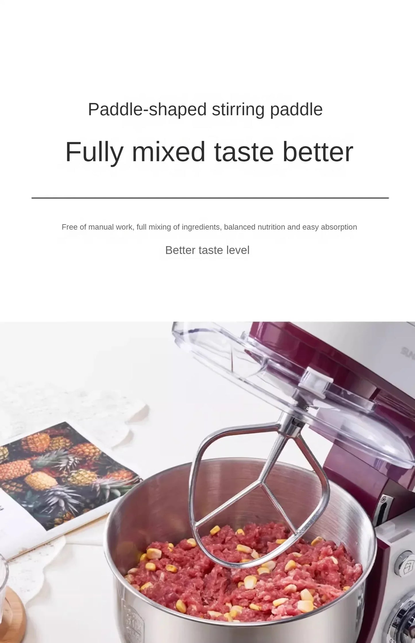 Desktop Egg Beater Electric Household Baking Chef Machine Cream Beater Small Mixing and Noodle Cover Commercial Stand Mixer