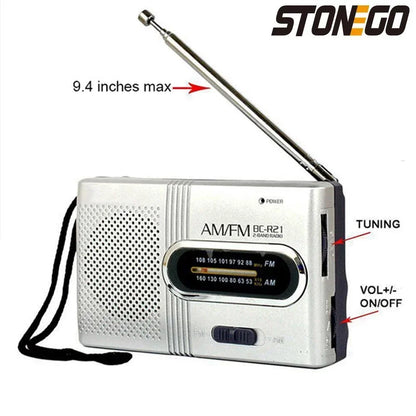Portable Rechargeable Mini FM Radio Player Multi-function Plug-in Card Compact Design for Travel