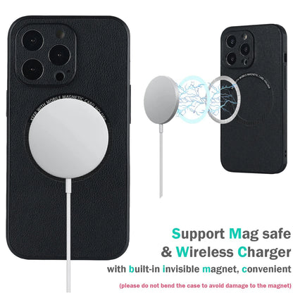 Luxury For Magsafe Wireless Charging Leather Case for iPhone 13 14 12 Mini 11 Pro Max X S XR 7 8 Plus Soft Square Magnetic Cover